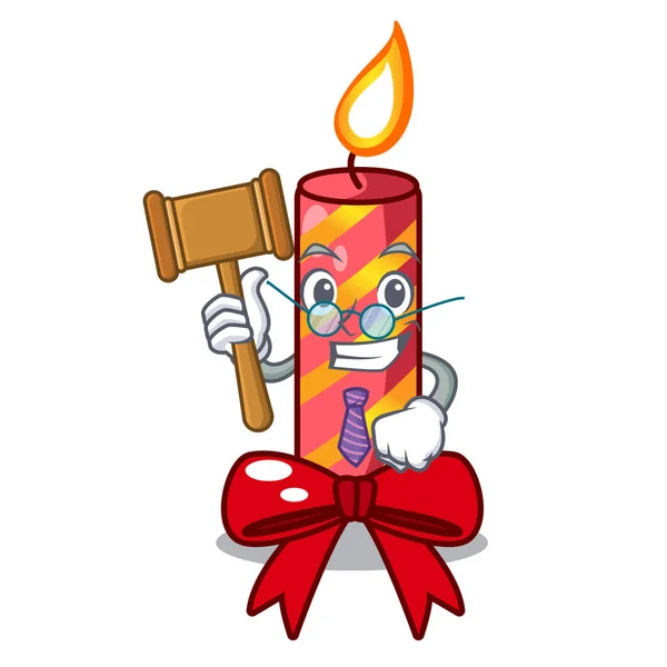 Rechter decoratieve Kerst kaarsen geïsoleerd op mascotte — Stockvector