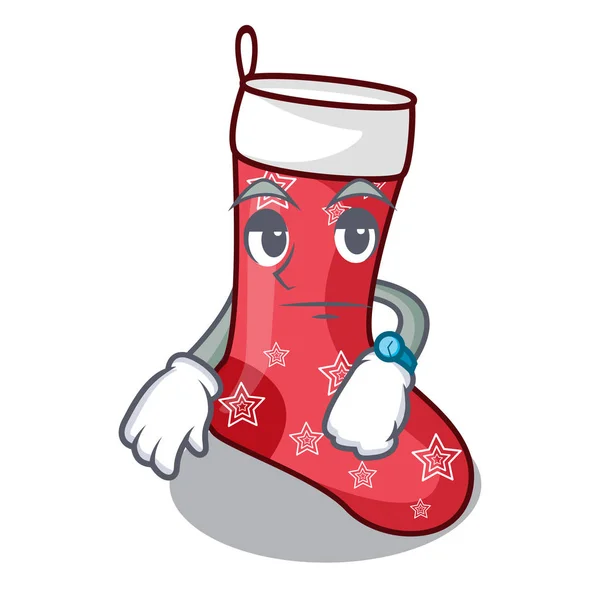 Esperando calcetines de Navidad lindos aislados en la mascota — Vector de stock