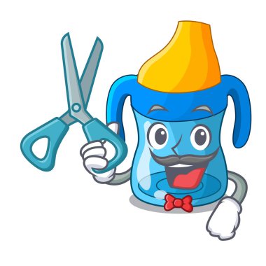 Kuaför karakter bebek eğitim bardak kulplu