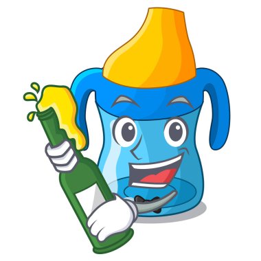 Bira bebek eğitim Kupası maskotu izole