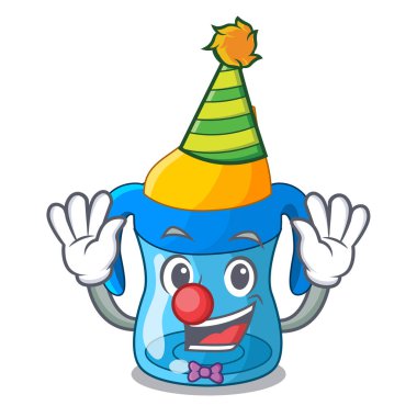 Palyaço Bebek eğitim Kupası maskotu izole