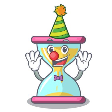 Maskot izole palyaço vintage kum saati