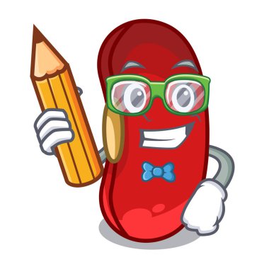 Öğrenci kırmızı fasulye karikatür kase