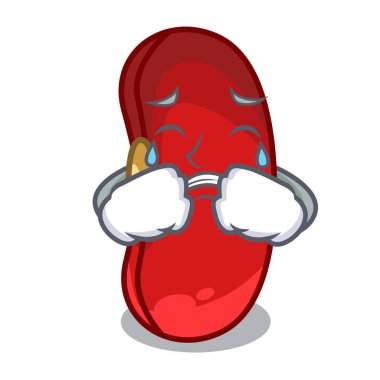 Çizgi film Kupası vektör çizim içinde kırmızı fasulye ağlıyor