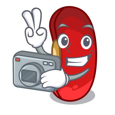 Çizgi film Kupası'nda fotoğrafçı kırmızı fasulye