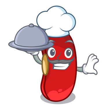 Şef ile gıda kırmızı fasulye karikatür Kupası