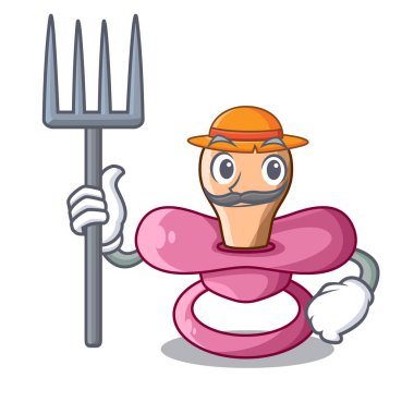 Çiftçi karakter çocuk emzik uyumak için