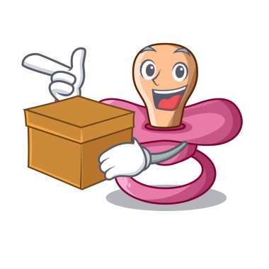 Kutusu ile Yenidoğan emziği karikatür emiyor