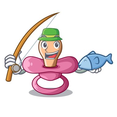 Balık tutma çizgi film emzik yeni doğmuş bir bebek için