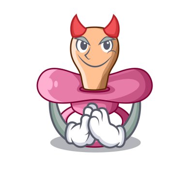 Şeytan karikatür emzik yeni doğmuş bir bebek için