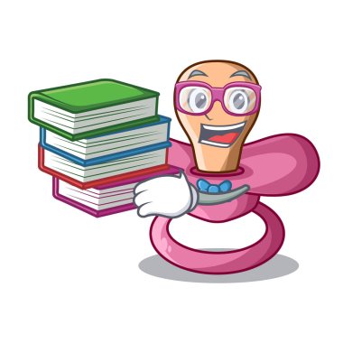 Maskot izole kitap Bebek silikon emzik ile öğrenci