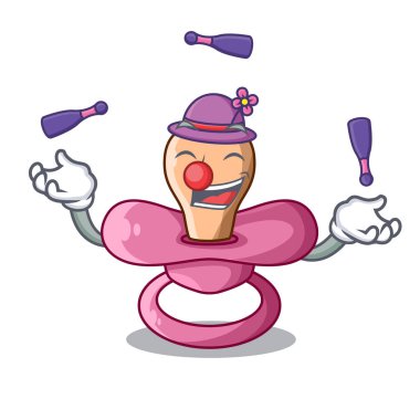 Maskot vektör illüstrasyon izole hokkabazlık Bebek silikon emzik