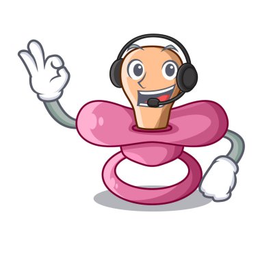 Maskot izole kulaklık Bebek silikon emzik ile