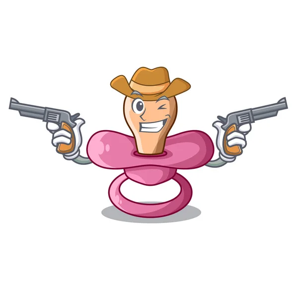 Cow-boy personnage enfants sucettes pour le sommeil — Image vectorielle