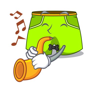 Karikatür şort tarzı yüzme için trompet ile