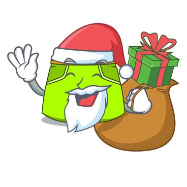 Noel Baba hediye moda kısa ile izole üzerinde maskot pantolon