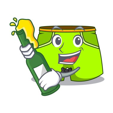 Bira ile moda kısa tarih izole maskot pantolon.