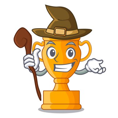 Cadı şampiyon Altın Kupa karikatür masada