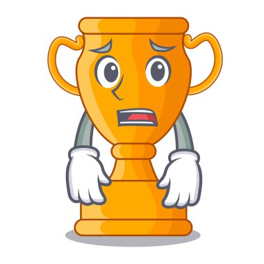 Korkarım şampiyon Altın Kupa karikatür masada