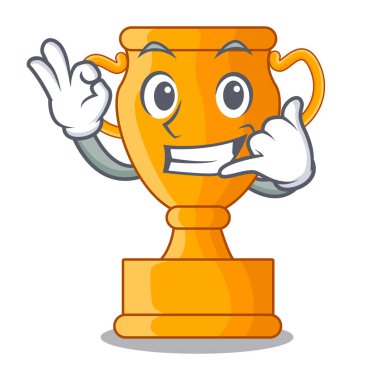 Bana altın kupa de Kupası maskotu izole