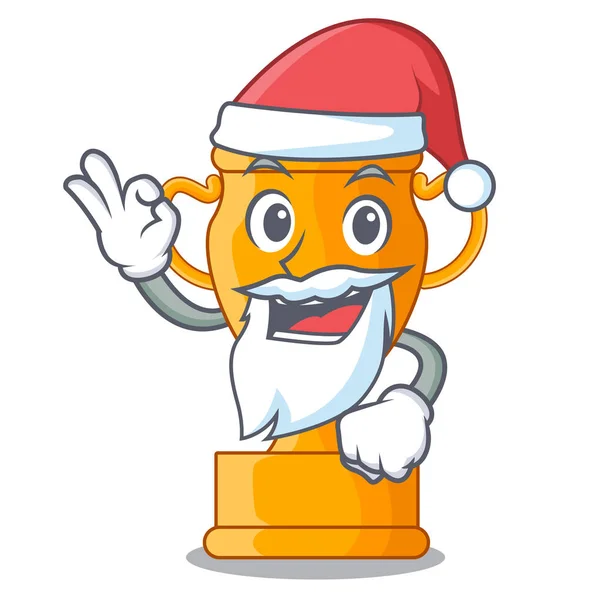 Santa golden trophy cup isolated on mascot — Stock Vector