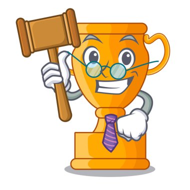 Yargıç altın kupa Kupası maskotu izole