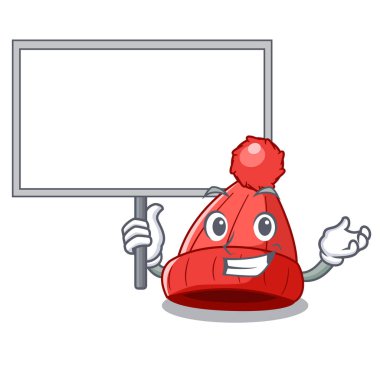 Yönetim Kurulu karakter kış bere pom pom vektör çizim ile getir