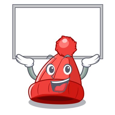 Yönetim Kurulu karakter kış bere kadar pom pom vektör çizim ile