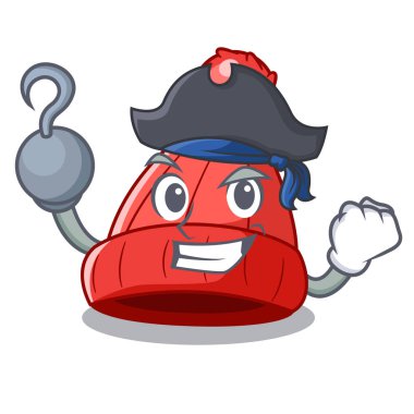 Korsan karakter kış bere pom pom vektör çizim ile