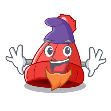 Elf karakter kış bere pom pom vektör çizim ile