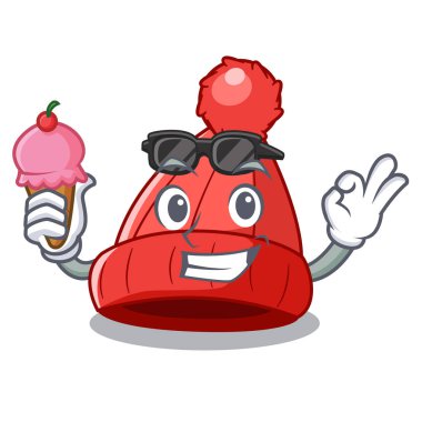 Dondurma ev yapımı komik ve sıcak fasulye karikatür vektör çizim ile