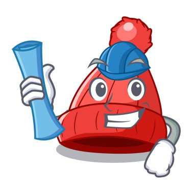 Ev yapımı komik ve sıcak fasulye karikatür vektör çizim mimar