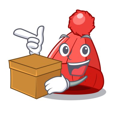 Kutu ev yapımı komik ve sıcak fasulye karikatür vektör çizim ile