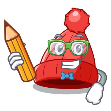 Öğrenci ev yapımı komik ve sıcak fasulye karikatür vektör çizim