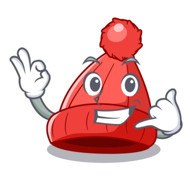 Bana beanie de maskot izole şapka