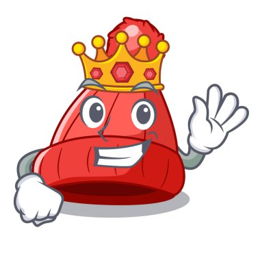 Maskot vektör illüstrasyon izole kral bere şapka