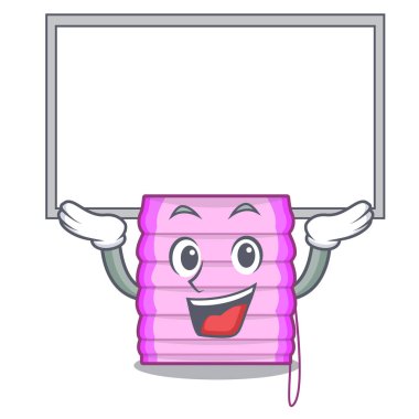 Tahtayı güneş ışınları vektör çizim ile karakter ahşap blinds