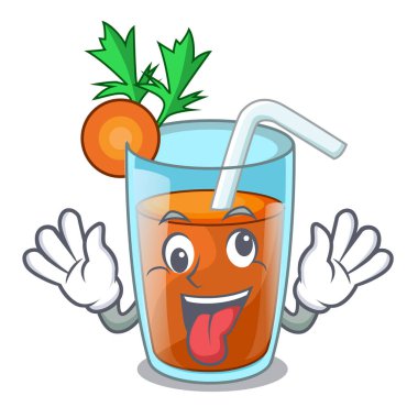 Maskot vektör illüstrasyon izole deli tatlı havuç suyu