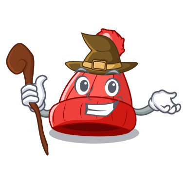 Cadı fotoğraf karikatür yün bere vektör şekil