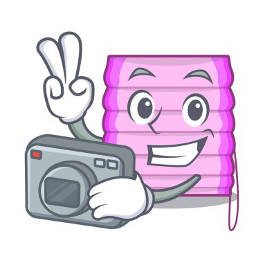 Fotoğrafçı yeni ev pencere ile karikatür vektör çizim kör ediyor.