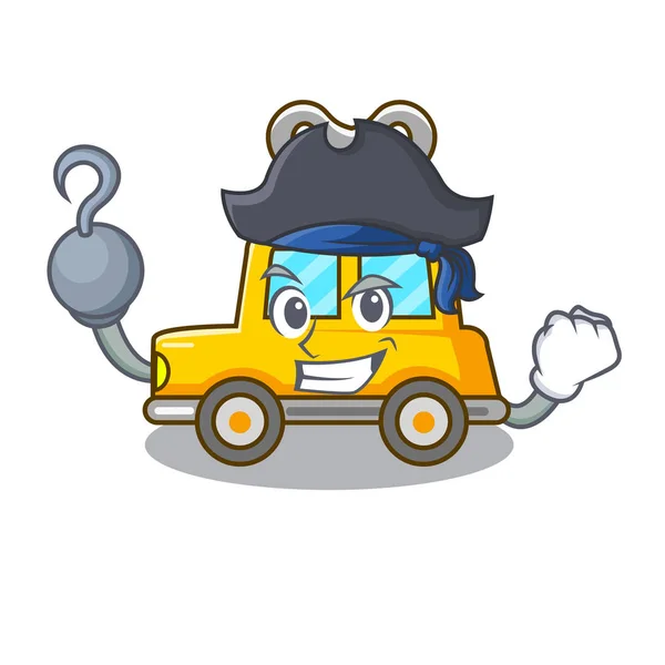 Carro Relógio Caráter Pirata Para Ilustração Vetor Crianças Brinquedo — Vetor de Stock