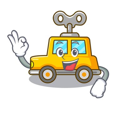 Tablo vektör çizim karikatür clockwork oyuncak araba tamam