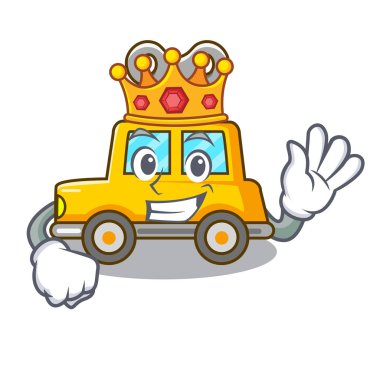Maskot vektör illüstrasyon izole kral clockwork oyuncak araba