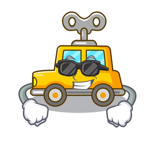 Super Cool Cartoon Uurwerk Speelgoedauto Tabel Vectorillustratie — Stockvector