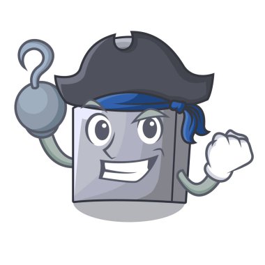 Ahşap kapı vektör çizim üzerinde korsan karakter asma kilit