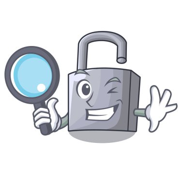 Dedektif karikatür kilidi asma kilit tablo