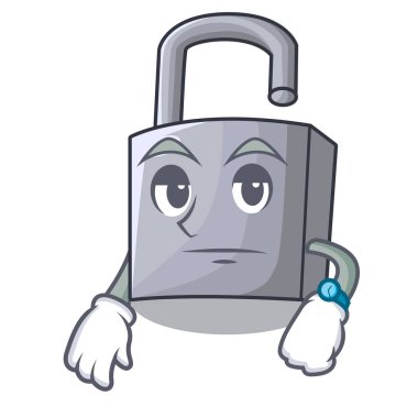 Maskot izole yeni metal asma kilit bekliyor