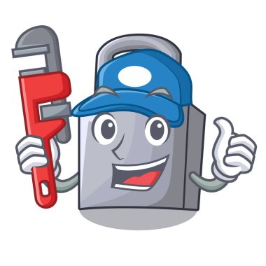 Maskot izole tesisatçı yeni metal asma kilit