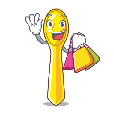 Çizgi film plastik kaşık yemek masası üzerinde alışveriş