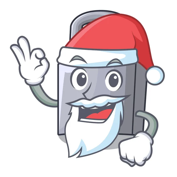 Papai Noel novo cadeado de metal isolado na mascote — Vetor de Stock